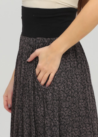 Коричневая кэжуал с абстрактным узором юбка Garnet Hill а-силуэта (трапеция)