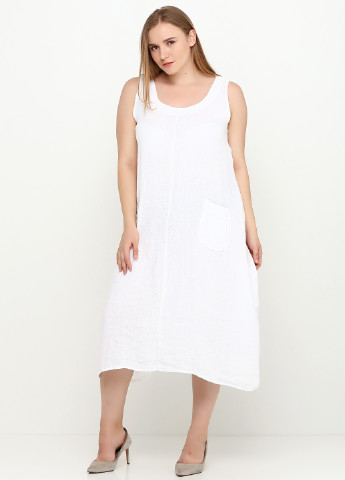 Белое кэжуал платье Made in Italy однотонное