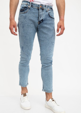 Голубые демисезонные зауженные джинсы Ager