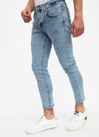 Голубые демисезонные зауженные джинсы Ager