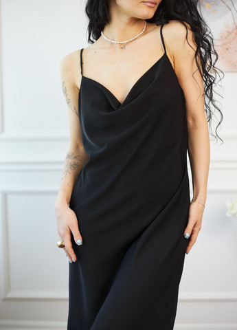Черное кэжуал платье платье-комбинация MaCo exclusive однотонное