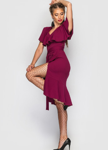 Фиолетовое кэжуал платье TessDress однотонное
