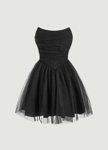 Чорна вечірня сукня бандо SHEIN однотонна