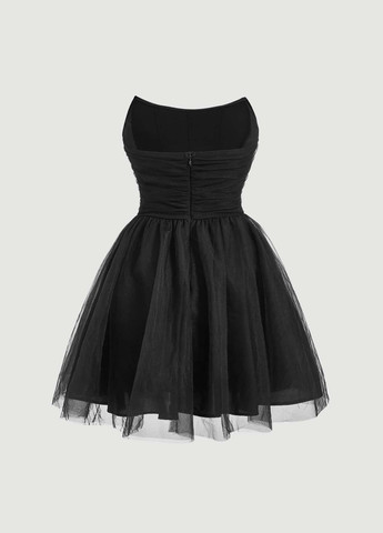 Чорна вечірня сукня бандо SHEIN однотонна