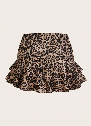 Разноцветная кэжуал леопардовая юбка SHEIN