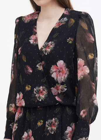 Чорна кежуал сукня на запах Motivi з квітковим принтом