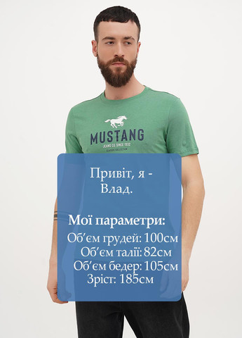 Зелена футболка Mustang