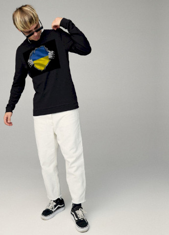 Чорний свитшот мужской basic /no flis/ YAPPI малюнок (254557709)