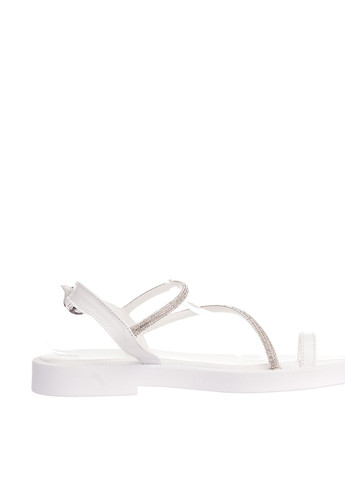 Белые босоножки Bizoni с ремешком со стразами