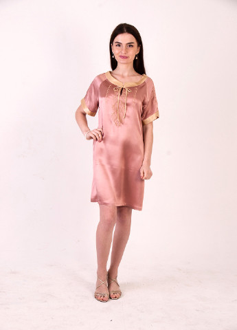 Розовое кэжуал платье а-силуэт Mulberry однотонное