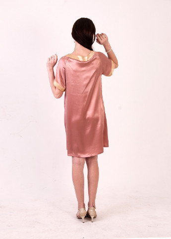 Розовое кэжуал платье а-силуэт Mulberry однотонное