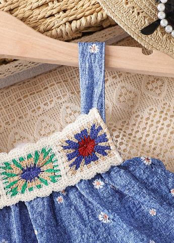 Синий летний костюм (топ, брюки) SHEIN