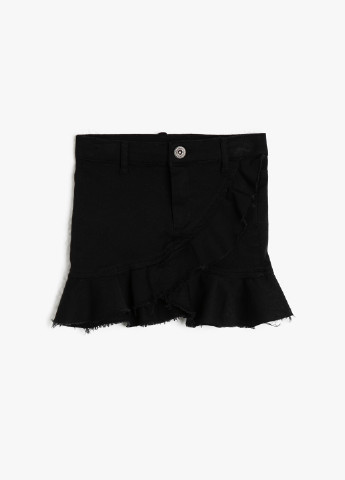 Черная джинсовая однотонная юбка KOTON на запах