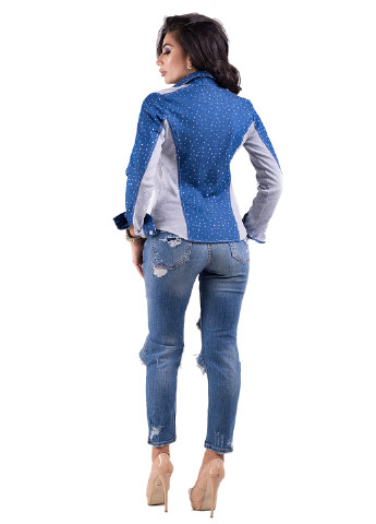 Светло-синяя кэжуал рубашка с рисунком Luzana