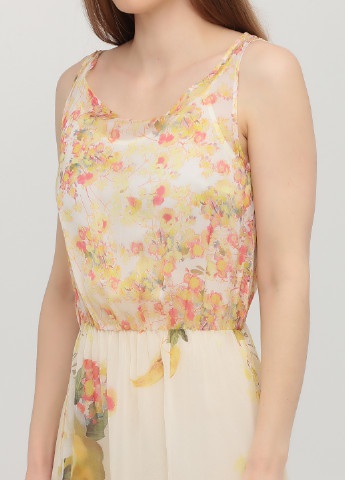 Желтое кэжуал платье клеш Liu Jo с цветочным принтом