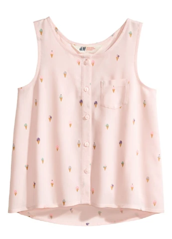 Бледно-розовая блузка без рукава H&M летняя