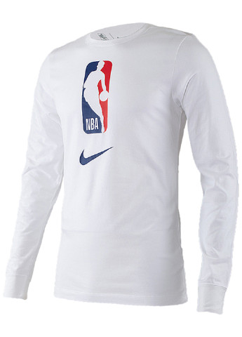 Лонгслів Nike Nike NBA M NK DRY TEE N31 LS логотип білий спортивні бавовна, трикотаж
