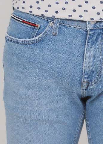 Шорты Tommy Hilfiger однотонные голубые джинсовые хлопок