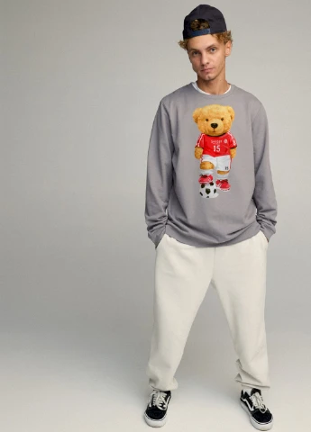 Сірий світшот чоловічий oversize /no flis/ YAPPI (252259350)