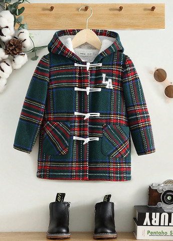 Зеленое зимнее Пальто дафлкот SHEIN