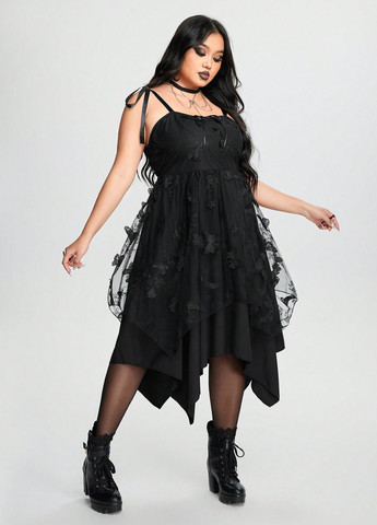 Черное кэжуал, праздничный платье с корсетом, с открытой спиной SHEIN бабочки