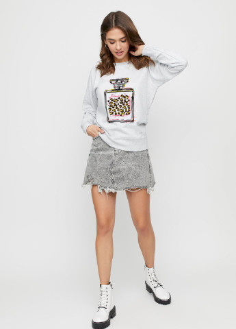 Сірий світшот жіночий /no flis/ YAPPI малюнок (251467759)