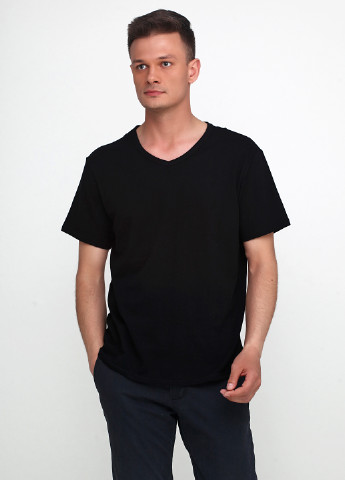 Черная футболка мужская 19м401-17 черная с коротким рукавом Malta