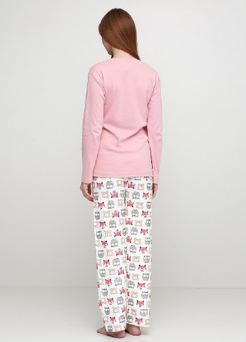 Розовая зимняя комплект плотный трикотаж (свитшот, брюки) Good Night Pajama