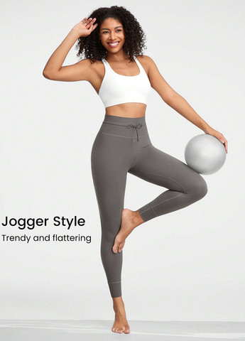 Серые демисезонные леггинсы SHEIN