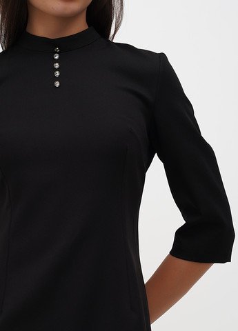 Черное кэжуал платье Sassofono однотонное