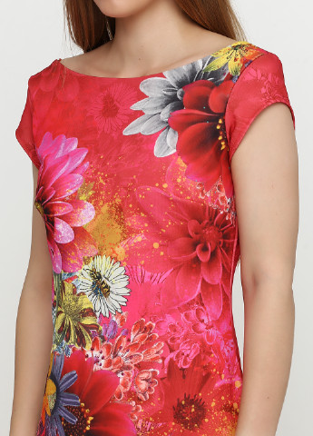 Розовое кэжуал платье Desigual с цветочным принтом
