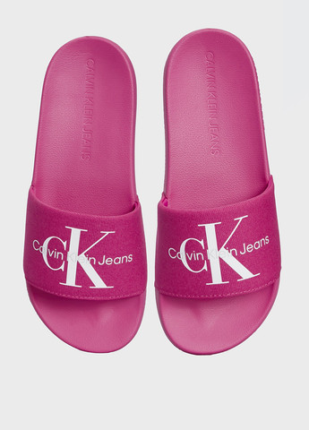 Фуксия шлепанцы Calvin Klein Jeans с логотипом