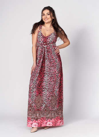 Розовое кэжуал платье в стиле ампир Ut леопардовый