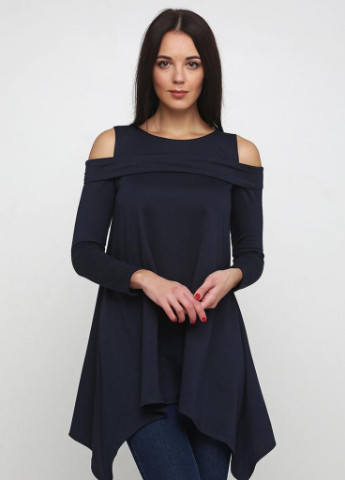 Оригинальное свободное платье-туника с вырезами на плечах и удлиненными уголками юбки Dahlia Podium (243567937)