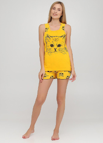 Жовта всесезон піжама жіноча літня майка + шорти р.40 жовта (37007506-1) No Brand