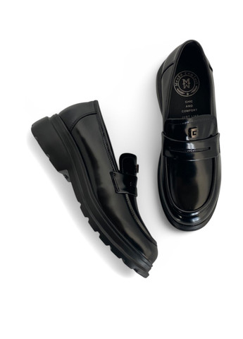 Meego Туфлі лофери чорний з натуральна шкіра, румунія — демісезон (322090492)