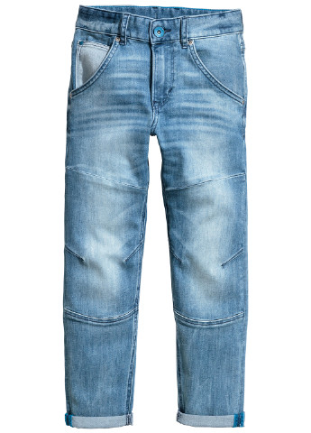 Голубые демисезонные со средней талией джинсы H&M