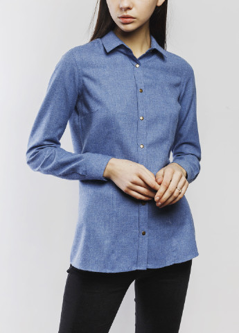 Голубой кэжуал рубашка однотонная Franttini