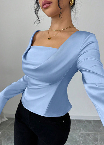 Блакитна блуза SHEIN