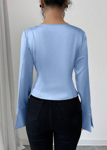 Блакитна блуза SHEIN