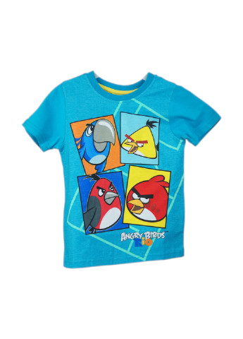 Синяя летняя футболка с коротким рукавом Angry Birds