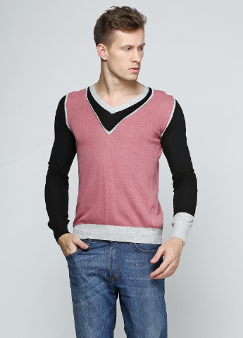 Комбинированный демисезонный пуловер пуловер John Richmond