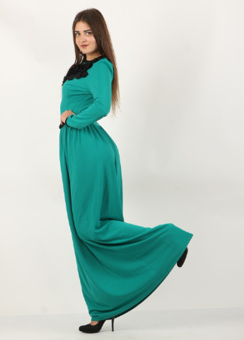 Зелена вечірня плаття, сукня Mozah однотонна