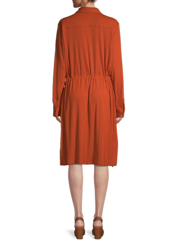 Терракотовое кэжуал платье рубашка Calvin Klein однотонное