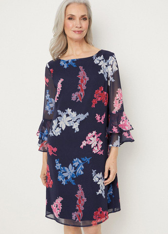 Темно-синя кежуал сукня а-силует Boohoo з квітковим принтом