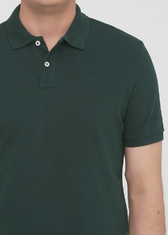 Темно-зеленая футболка-поло для мужчин C&A однотонная