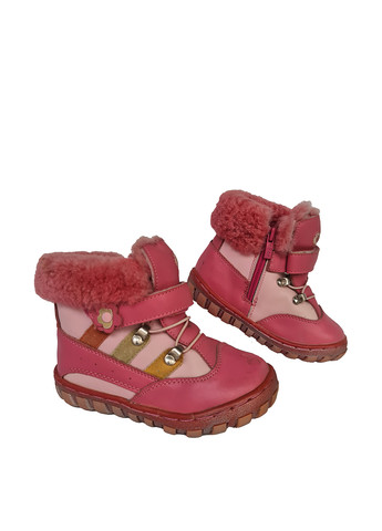 Детские розовые зимние повседневные ботинки с цветами для девочки