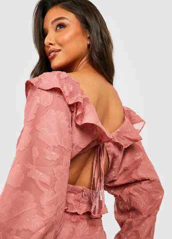 Рожева кежуал сукня з відкритою спиною Boohoo з квітковим принтом