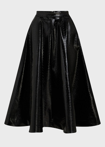 Черная кэжуал, вечерний однотонная юбка Karl Lagerfeld клешированная