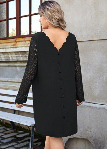 Чорна кежуал сукня а-силует SHEIN однотонна